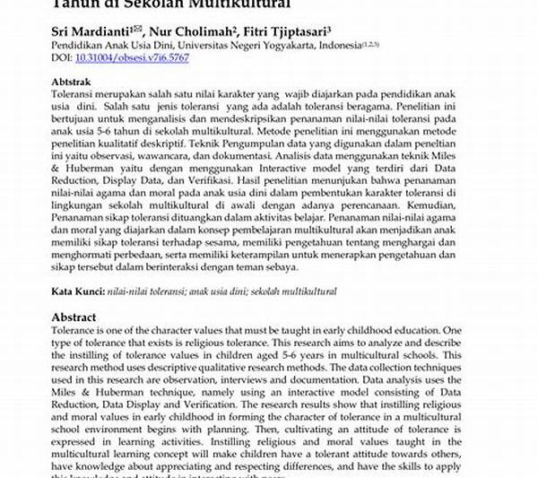 Nilai-nilai Toleransi Untuk Anak